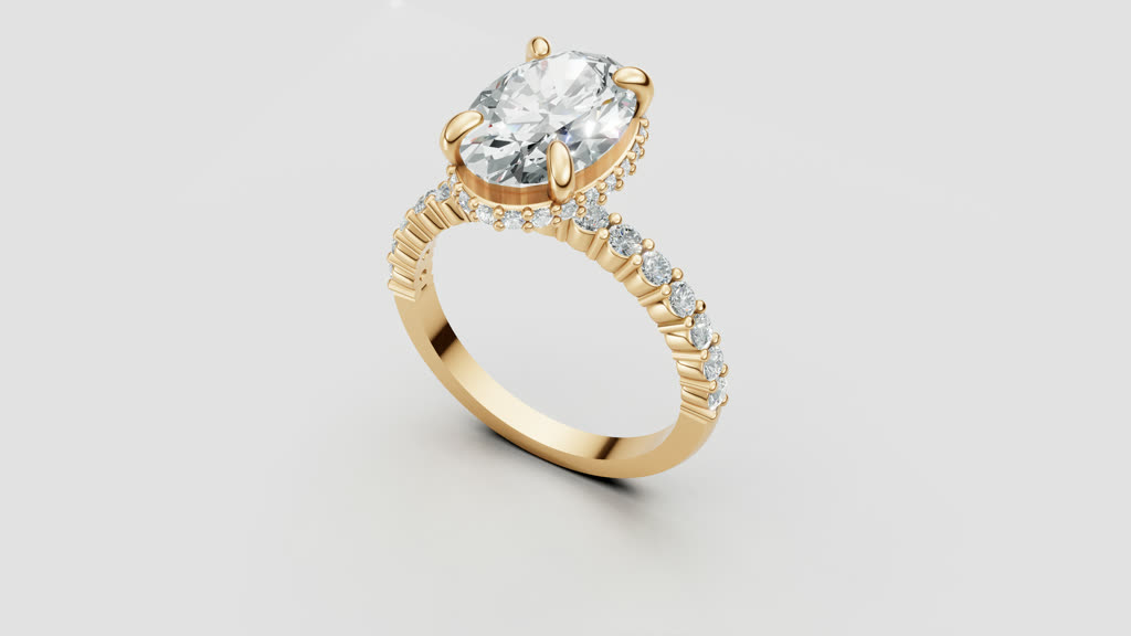 Custom oval ring, designed and made by Andrews Jewelers